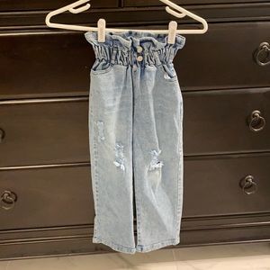 Straight Ruched Strait Ripped Jeans Size 7/8